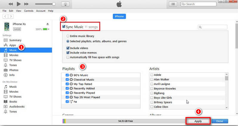 iTunes を iPhone に同期して Amazon Music を転送する