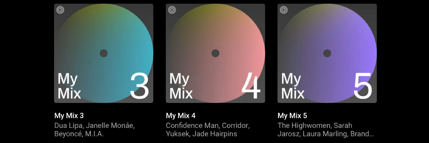 Youtube Music My Mixes Feature